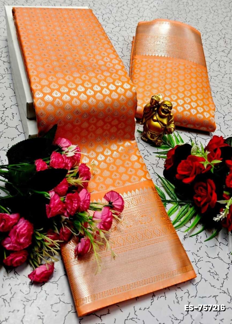 ELITE BRIDAL PICK &PICK SILK SAREES AND WEDDING ART SILK SAREES - ORANGE (9)