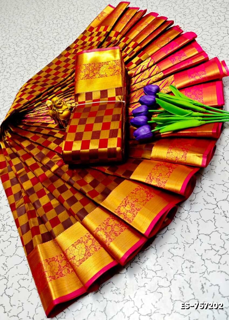 ELITE BRIDAL PICK &PICK SILK SAREES AND WEDDING ART SILK SAREES - MERUN (5)