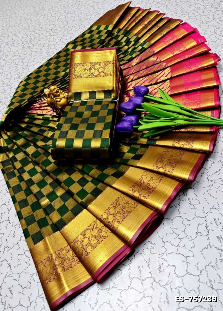ELITE BRIDAL PICK &PICK SILK SAREES AND WEDDING ART SILK SAREES - DARK GREEN