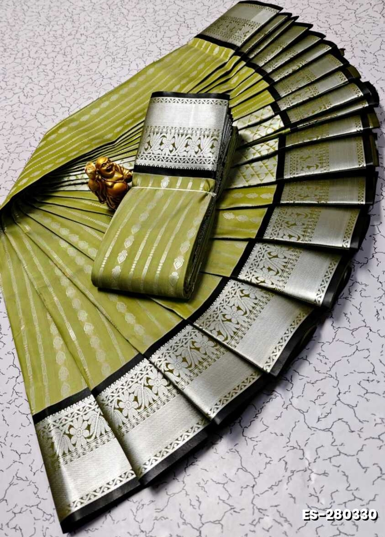 ELITE BRIDAL PICK &PICK SILK SAREES AND WEDDING ART SILK SAREES - PESTA GREEN (4)