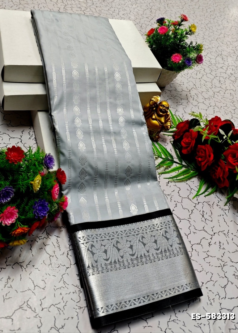 BRIDAL SILK GOLD SILVAR AND COPPER ZARI WEAVE AND WEDDING ART SILK SAREES - SILVAR