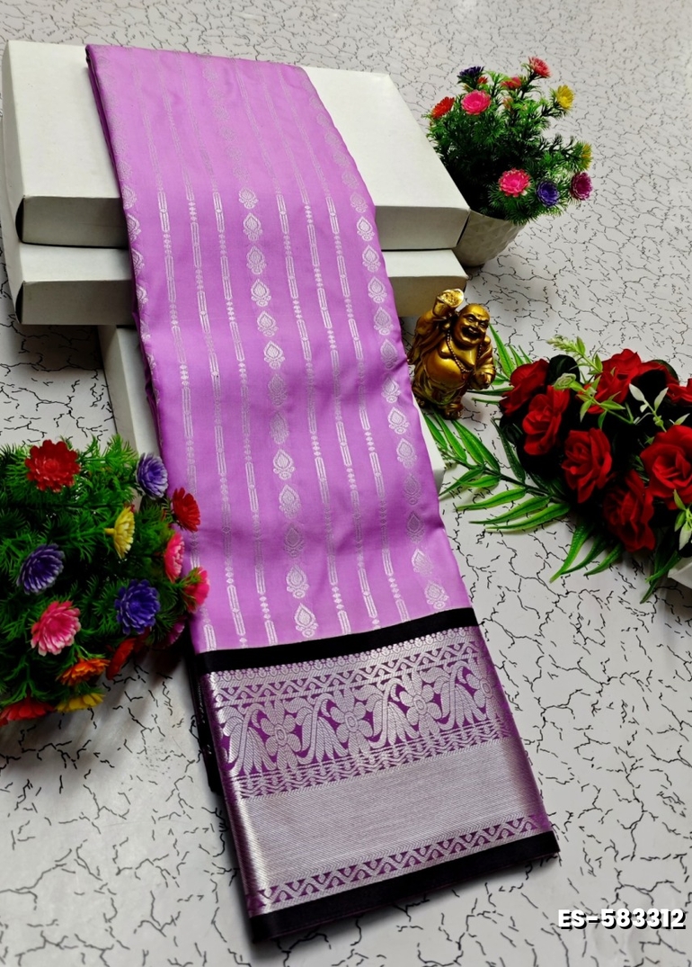 BRIDAL SILK GOLD SILVAR AND COPPER ZARI WEAVE AND WEDDING ART SILK SAREES - PINK