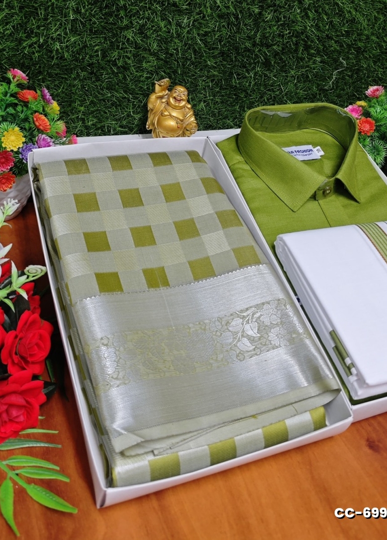 COUPLE COMBO MATCHING AND MATCHING TRADITIONAL SET MATCHING COMBO FOR FESTIVAL SEASONS - PESTA GREEN