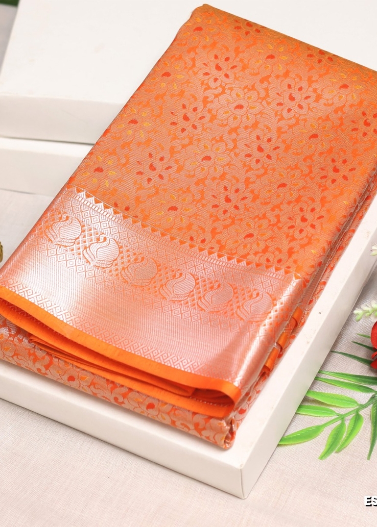 ELITE BRIDAL PICK &PICK SILK SAREES AND WEDDING ART SILK SAREES - ORANGE N (5)