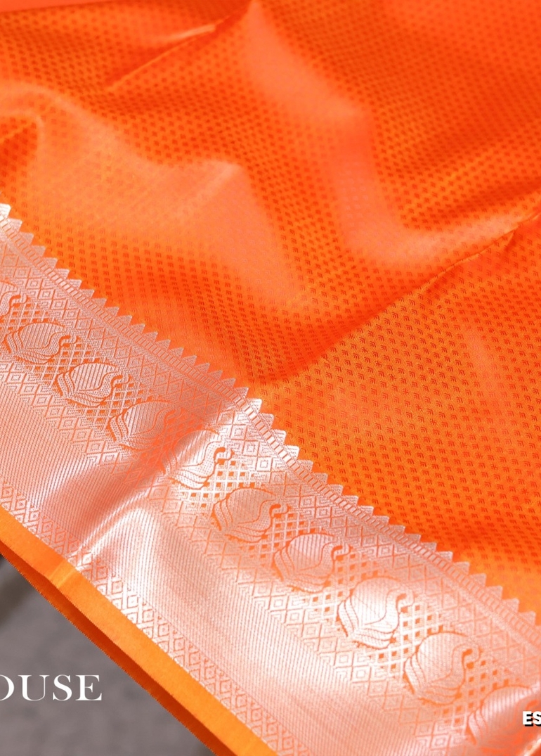 ELITE BRIDAL PICK &PICK SILK SAREES AND WEDDING ART SILK SAREES - ORANGE N (5)