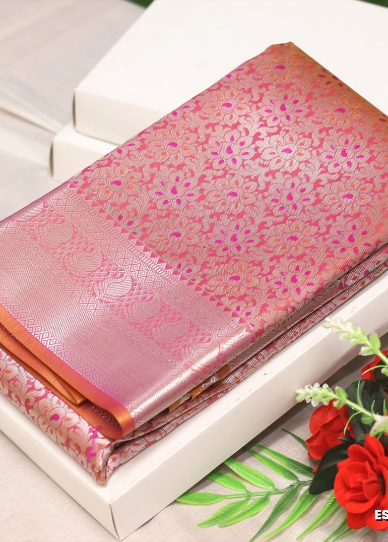 ELITE BRIDAL PICK &PICK SILK SAREES AND WEDDING ART SILK SAREES - CORAL COLOUR (6)