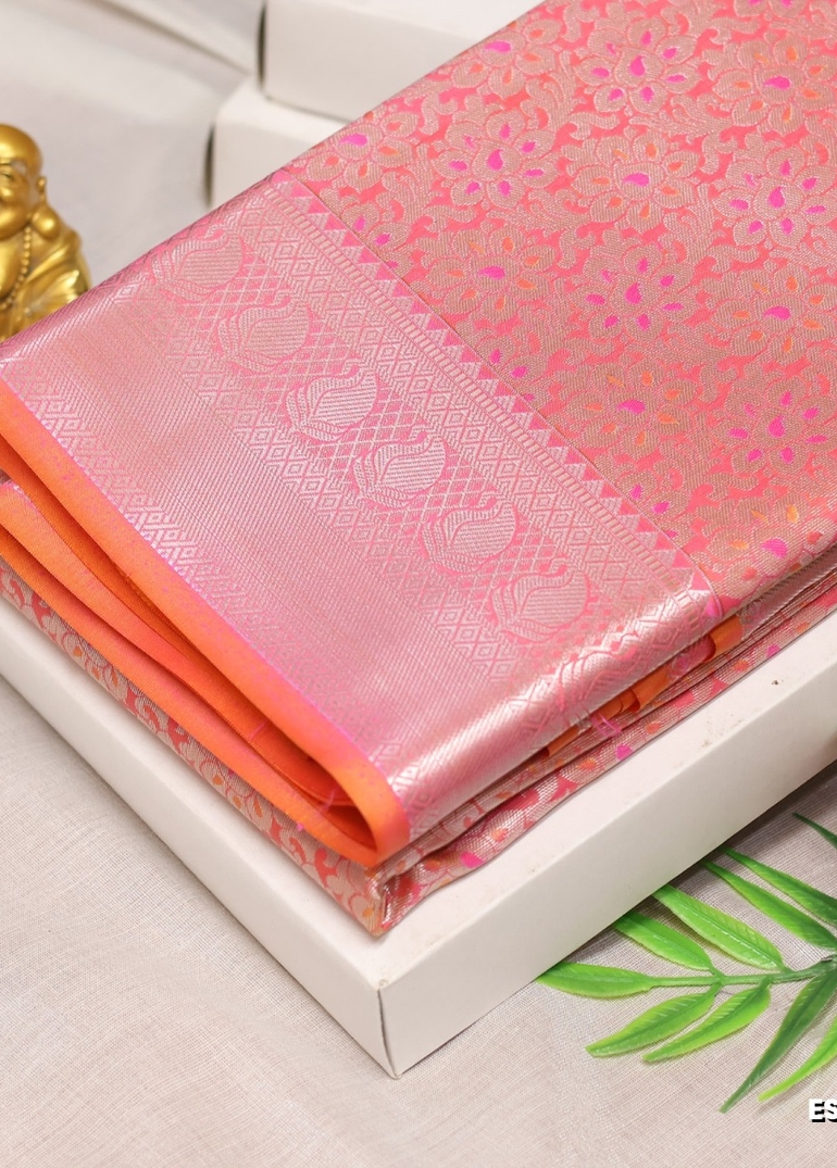 ELITE BRIDAL PICK &PICK SILK SAREES AND WEDDING ART SILK SAREES - CORAL COLOUR (6)