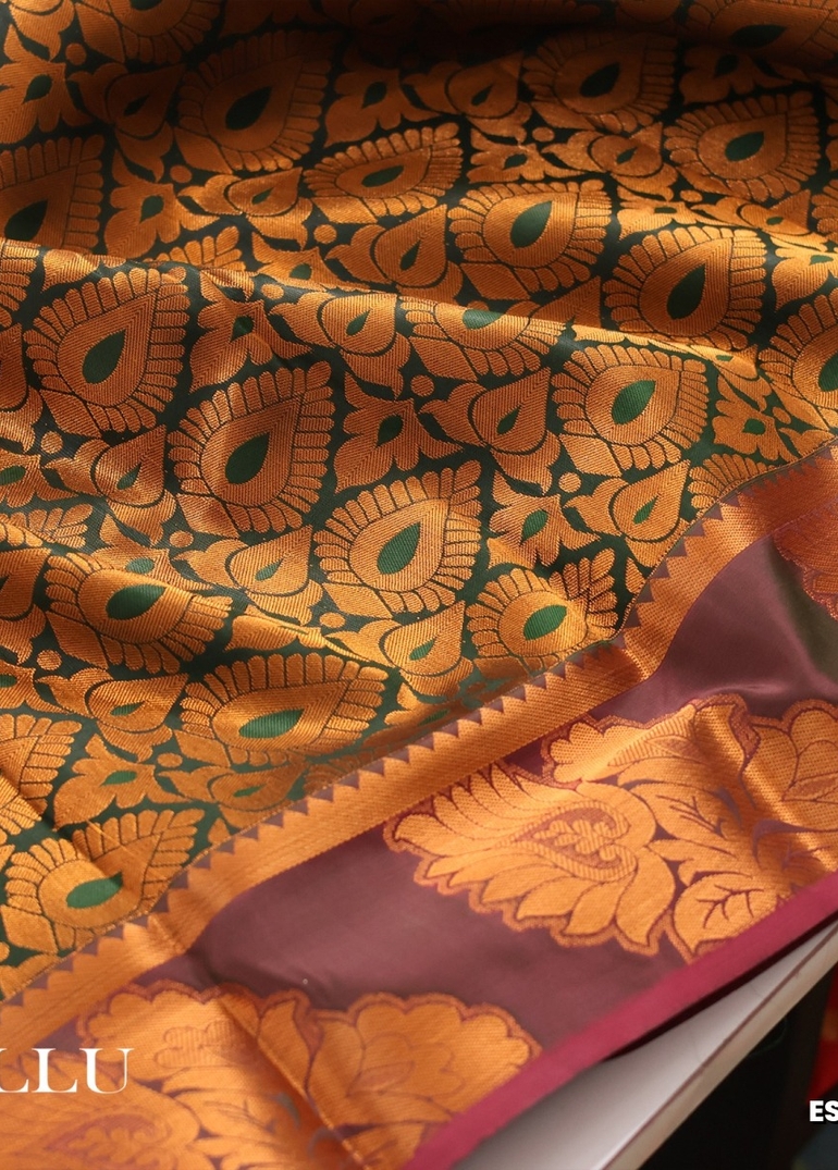 ELITE BRIDAL PICK &PICK SILK SAREES AND WEDDING ART SILK SAREES - BOTTLE GREEN (2)