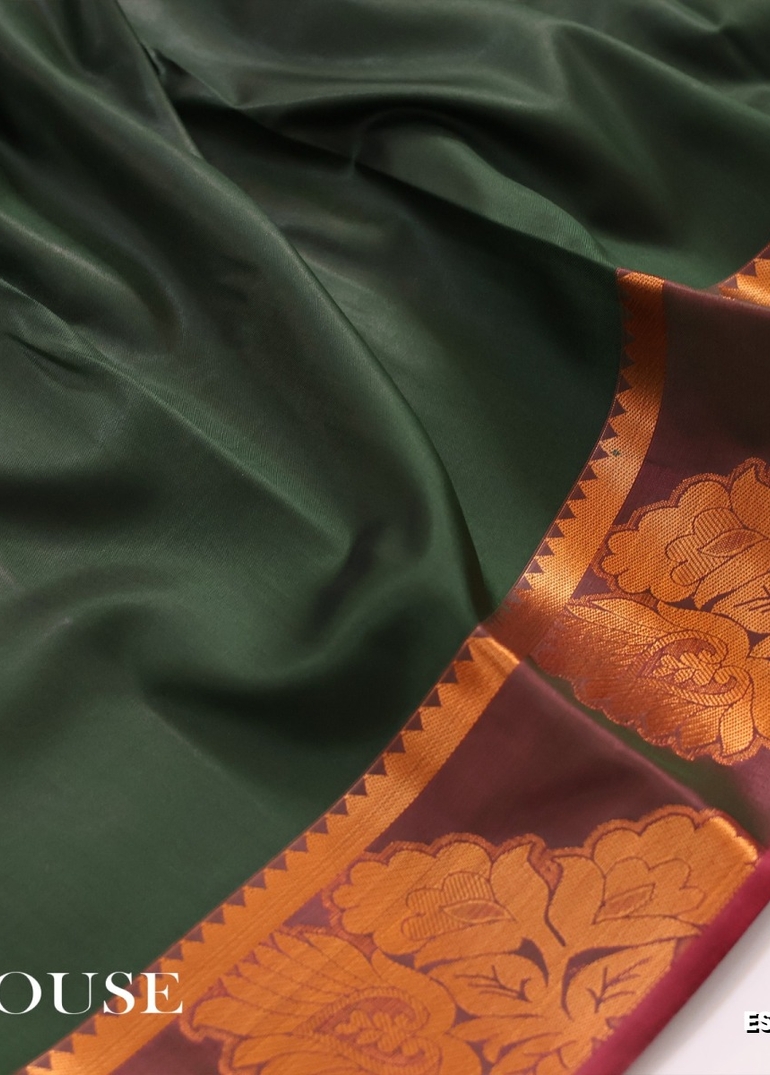 ELITE BRIDAL PICK &PICK SILK SAREES AND WEDDING ART SILK SAREES - BOTTLE GREEN (2)