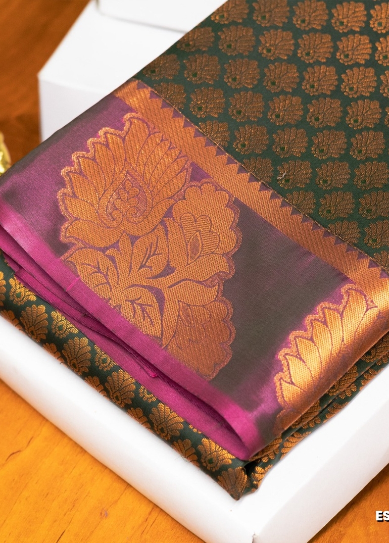 ELITE BRIDAL PICK &PICK SILK SAREES AND WEDDING ART SILK SAREES - BOTTLE GREEN (2)