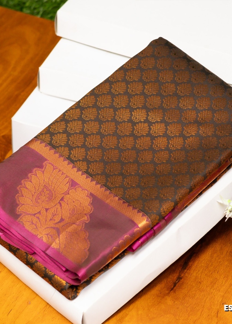 ELITE BRIDAL PICK &PICK SILK SAREES AND WEDDING ART SILK SAREES - COFEE BROWN (1)