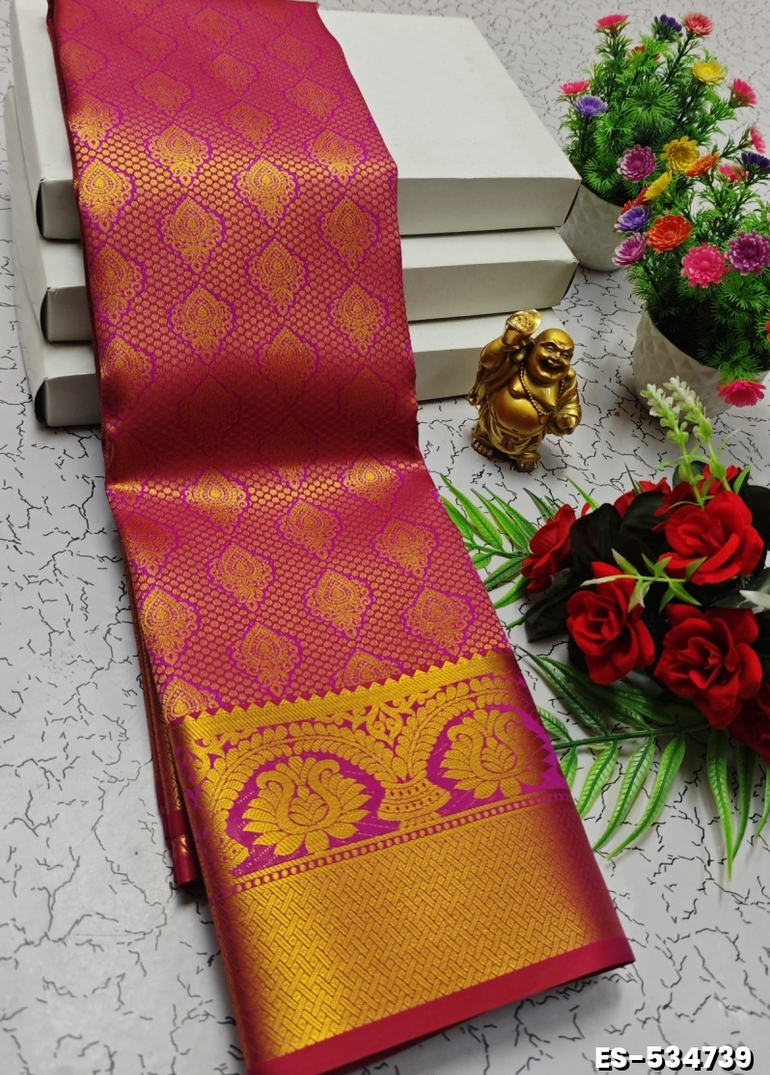 BRIDAL SILK GOLD SILVAR AND COPPER ZARI WEAVE AND WEDDING ART SILK SAREES - VADAMALLI (1)