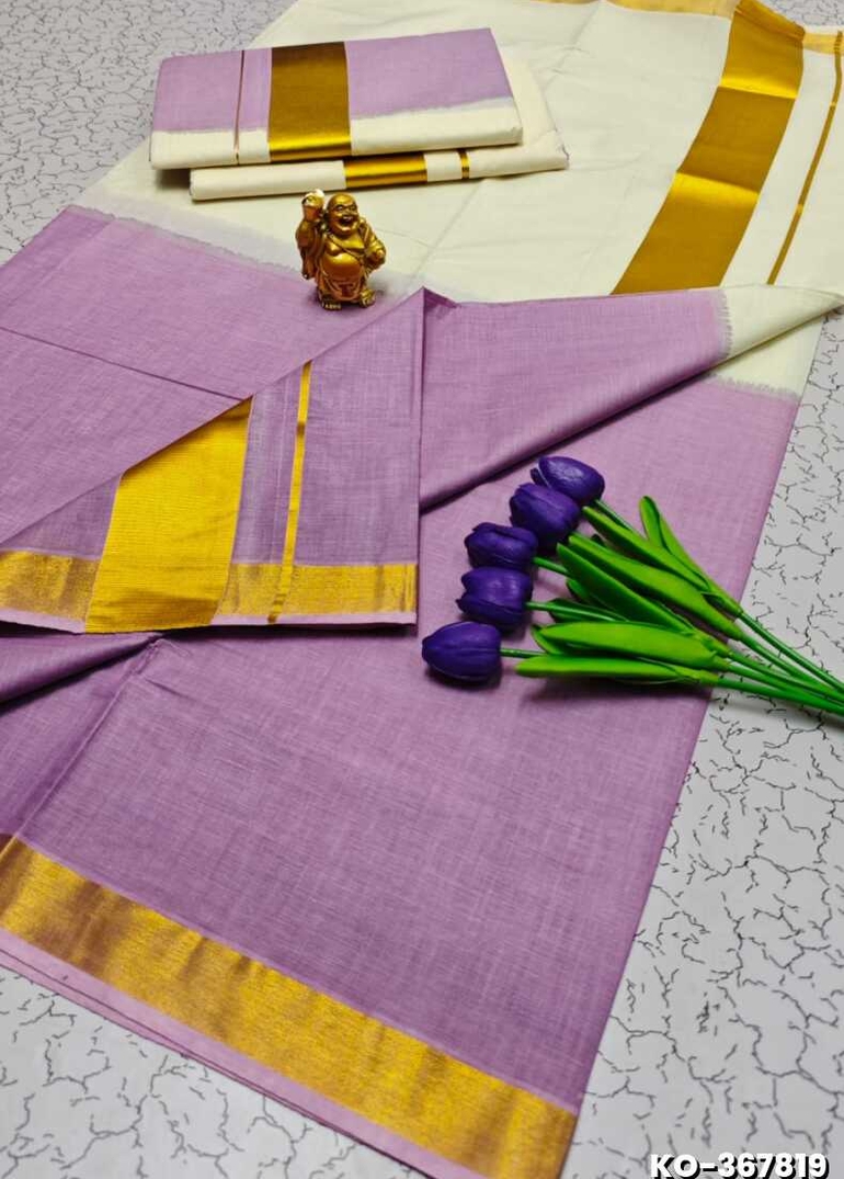 KERALA SAREE OFF & OFF MODEL NEW TRENDING COTTON SAREE - LEVENDOR