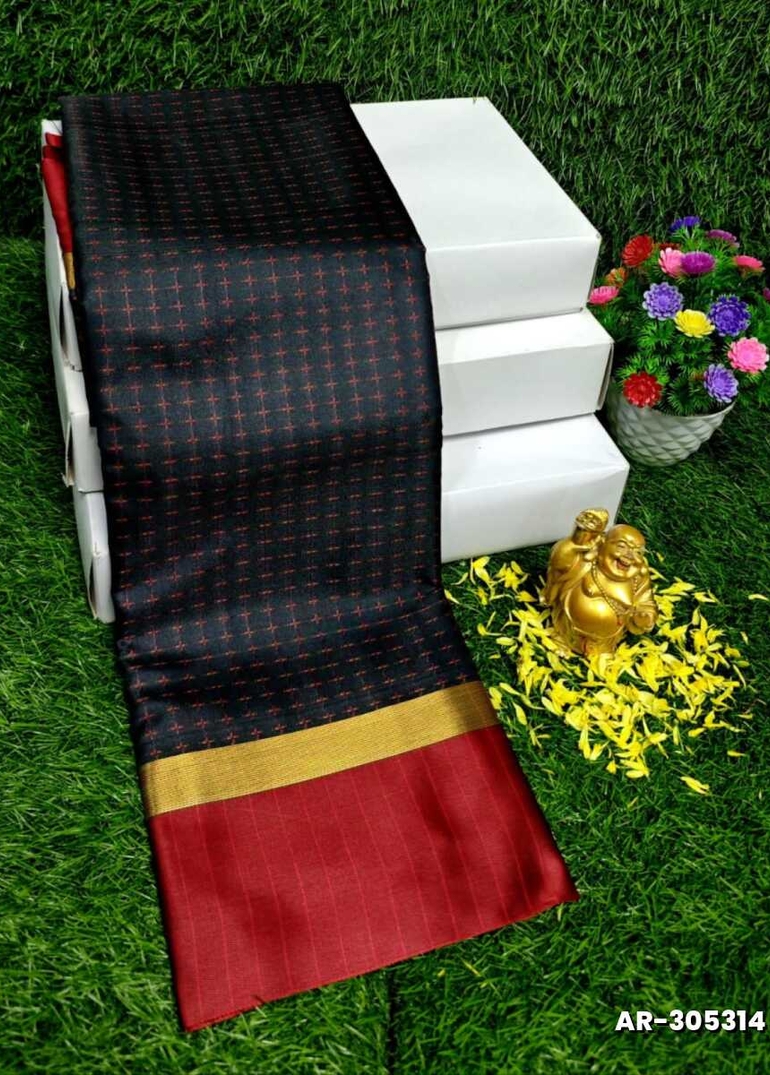 STAR SOFT SILK RICH LOOK DESIGN SOFT MATERIAL FUNCTION AND PART WEAR- BLACK