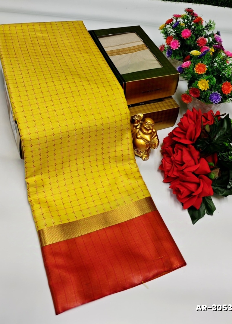 STAR SOFT SILK RICH LOOK DESIGN SOFT MATERIAL FUNCTION AND PART WEAR  - LEMON COLOUR