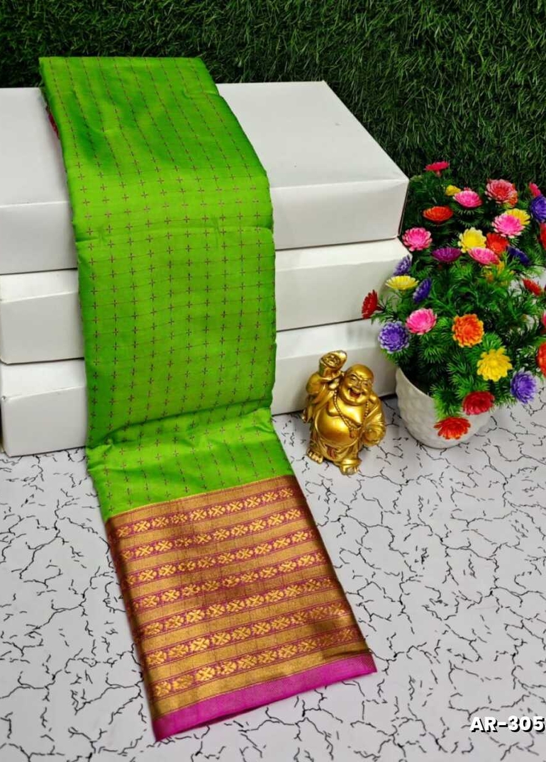 STAR SOFT SILK RICH LOOK DESIGN SOFT MATERIAL FUNCTION AND PART WEAR  - GREEN