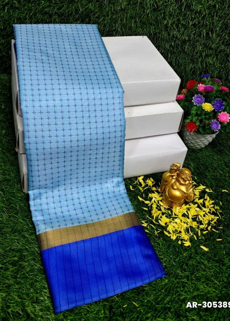 STAR SOFT SILK RICH LOOK DESIGN SOFT MATERIAL FUNCTION AND PART WEAR - BLUE COLOUR