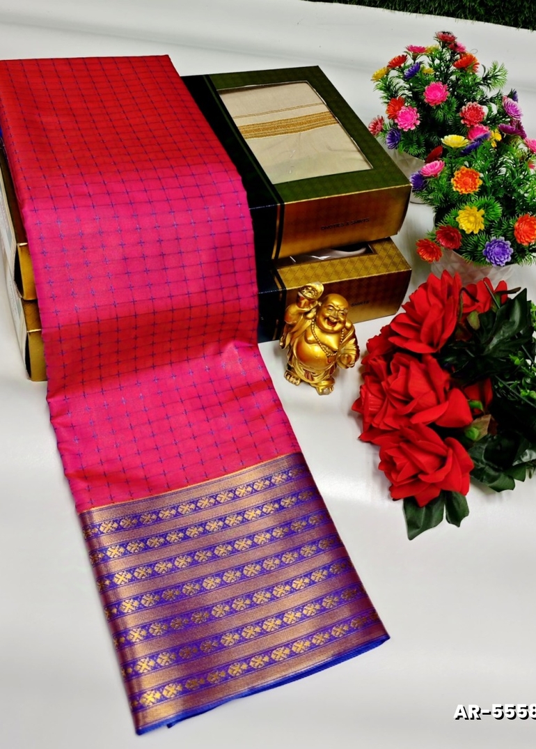 STAR SOFT SILK RICH LOOK DESIGN SOFT MATERIAL FUNCTION AND PART WEAR  - DARK PINK (1)