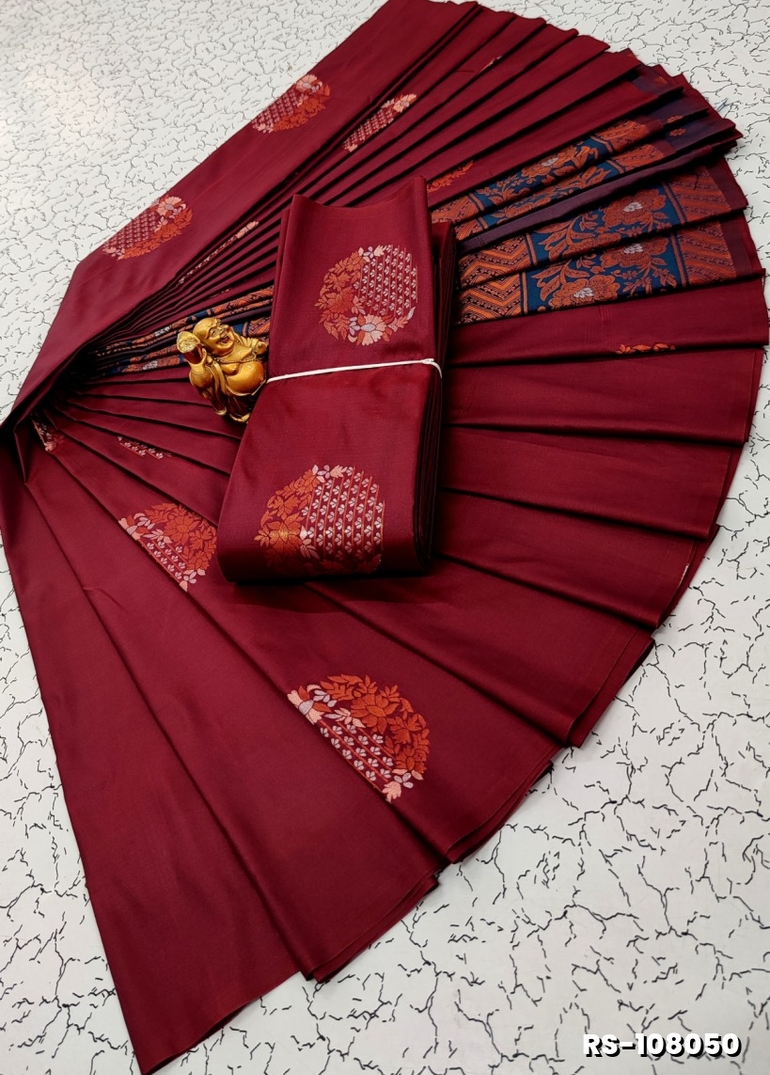 PREMIUM ROMEO SOFT SILK SAREE LIGHTWEIGHT MATERIAL EASY TO DRAPE AND WEAR - MEJANTA