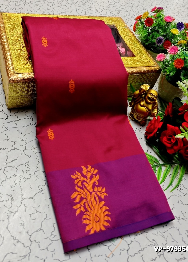 VAALAINAAR (VAZHAI) PATTU SOFT SILK SAREES FUNCTION AND FESTIVALS PERPECT WEAR - MEJANTA