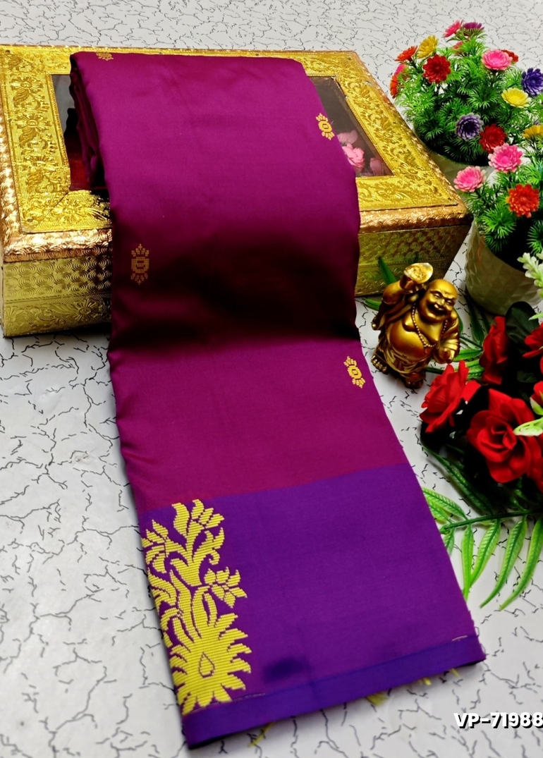VAALAINAAR (VAZHAI) PATTU SOFT SILK SAREES FUNCTION AND FESTIVALS PERPECT WEAR - WINE COLOUR