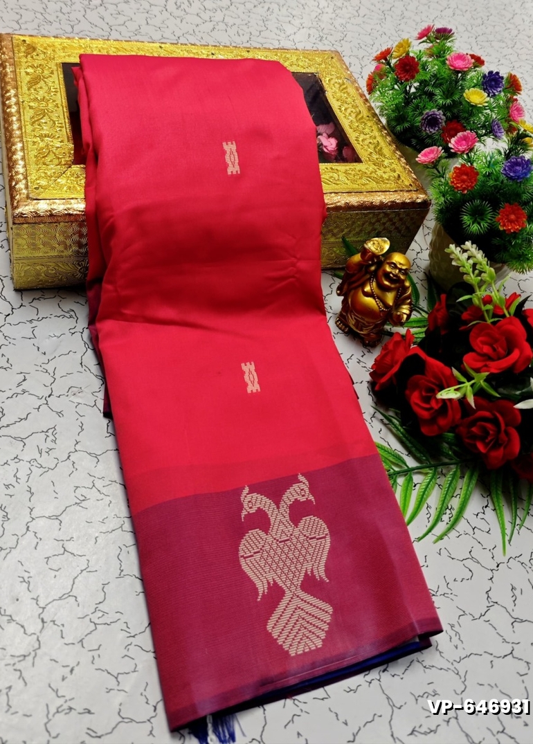 VAALAINAAR (VAZHAI) PATTU SOFT SILK SAREES FUNCTION AND FESTIVALS PERPECT WEAR - DARK PINK (1)