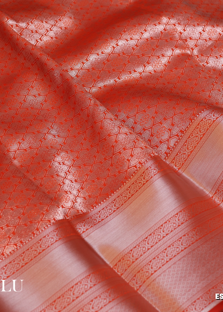 BRIDAL SILK GOLD SILVAR AND COPPER ZARI WEAVE AND WEDDING ART SILK SAREES - LIGHT PINK (7)