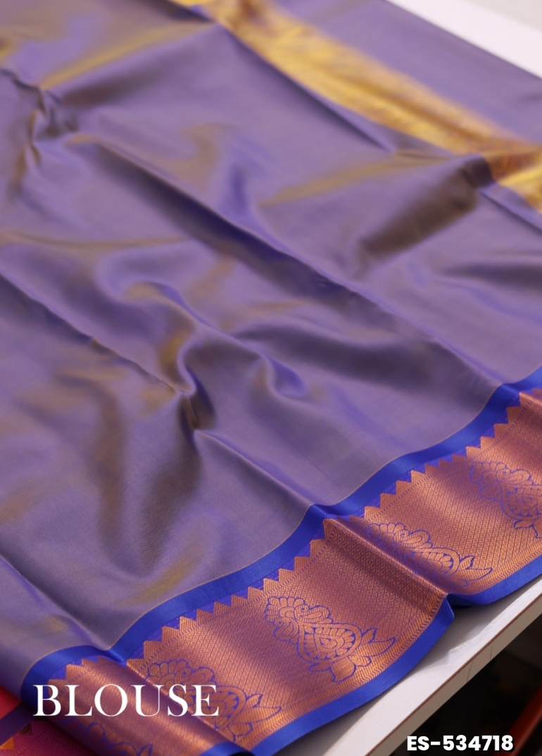 BRIDAL SILK GOLD SILVAR AND COPPER ZARI WEAVE AND WEDDING ART SILK SAREES - PEACH