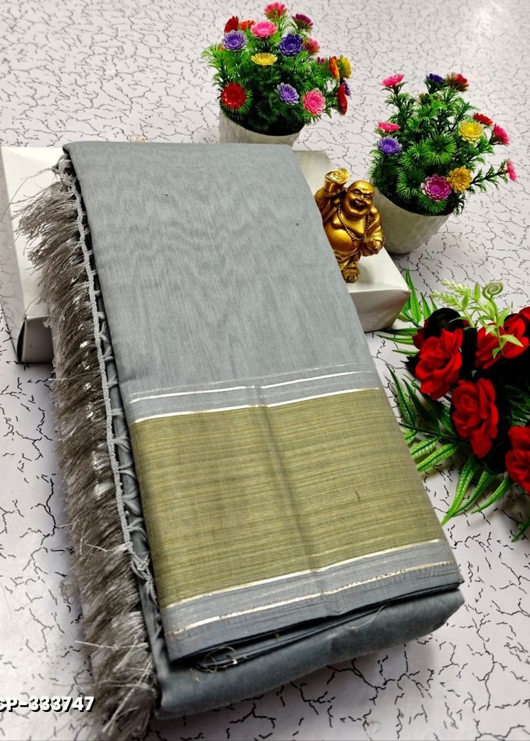 FANCY PLAIN COTTON SOFT SILK SAREES