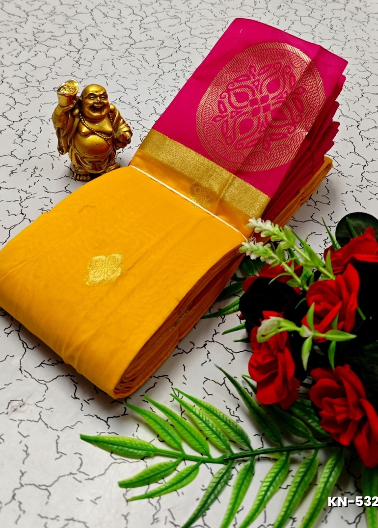 Korvai kotanji Trendy & Fancy bhutta and 2/100  Silk Cotton Sarees Function wear - TANGERINE COLOUR