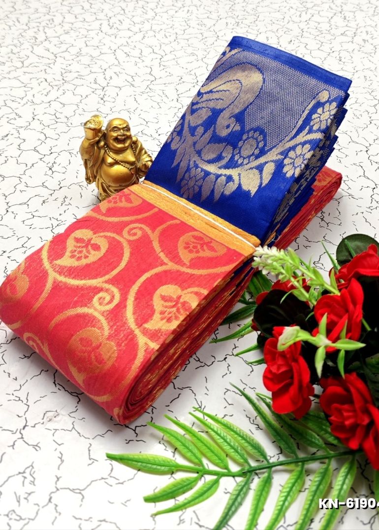Korvai kotanji Trendy & Fancy bhutta and 2/100  Silk Cotton Sarees Function wear - LIGHT PINK (1)