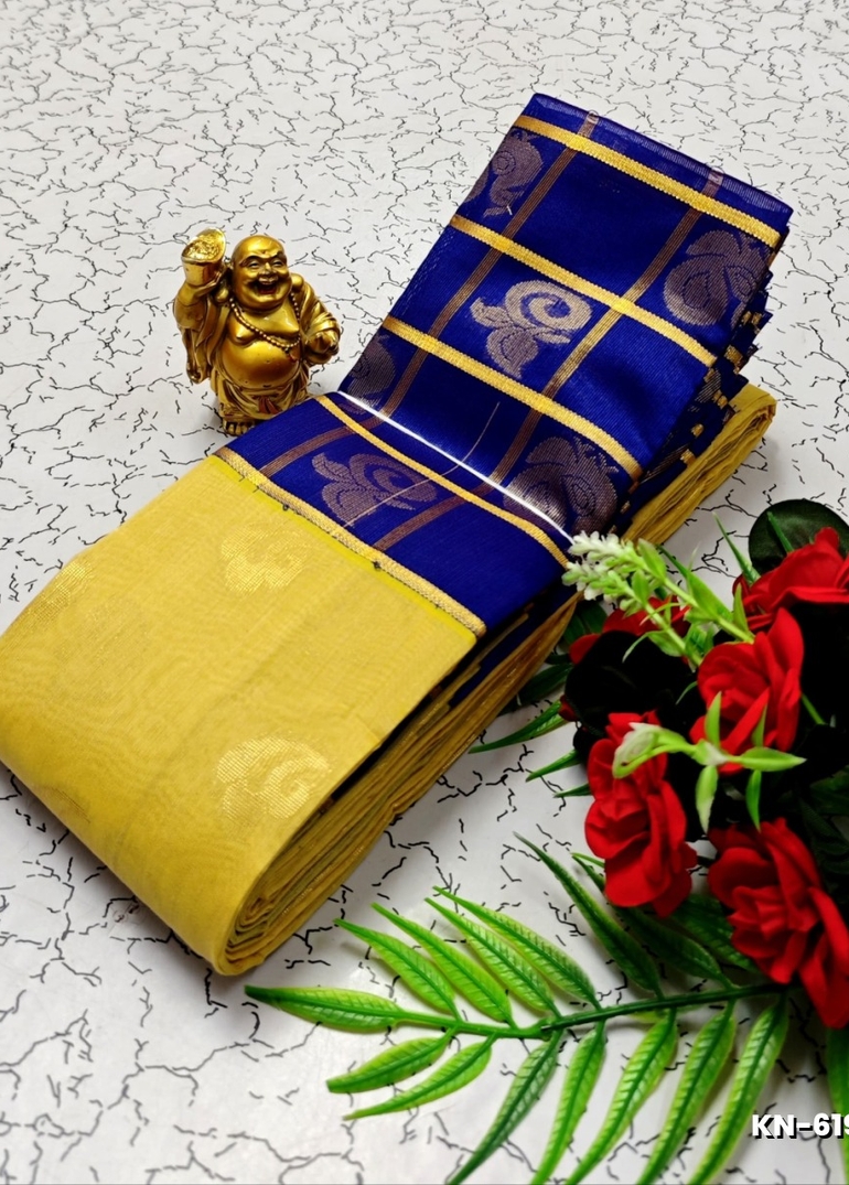 Korvai kotanji Trendy & Fancy bhutta and 2/100  Silk Cotton Sarees Function wear - GOLD COLOUR (2)