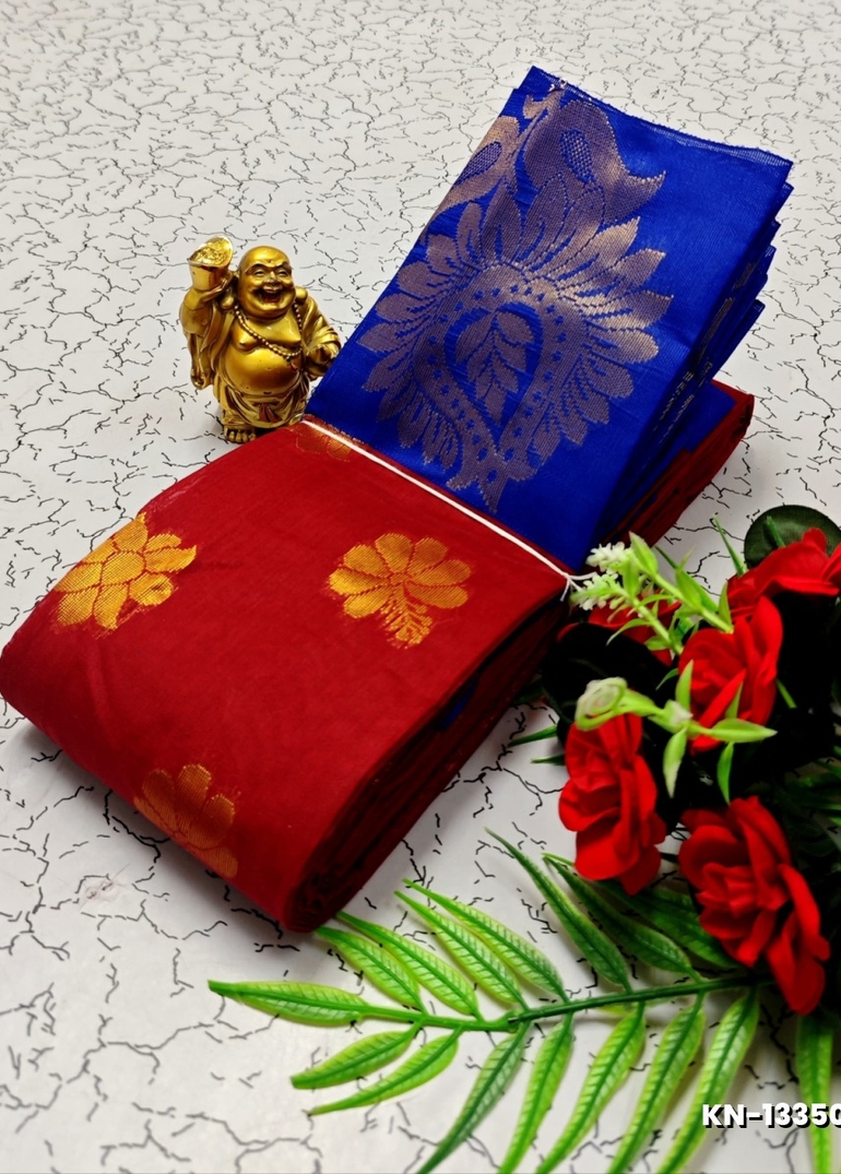 Korvai kotanji Trendy & Fancy bhutta and 2/100  Silk Cotton Sarees Function wear - RED (4)