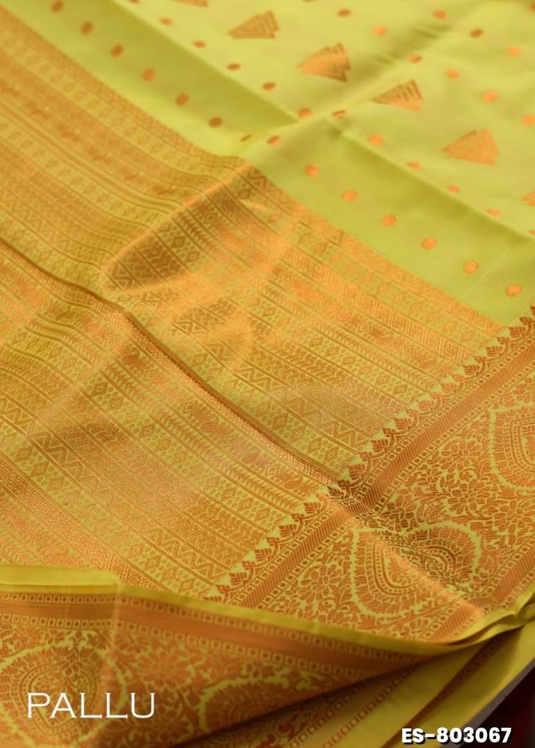 BRIDAL SILK GOLD SILVAR AND COPPER ZARI WEAVE AND WEDDING ART SILK SAREES - GOLD COLOUR (2)