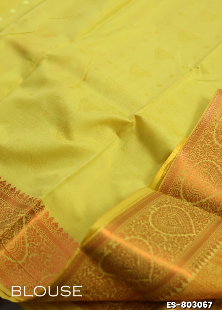 BRIDAL SILK GOLD SILVAR AND COPPER ZARI WEAVE AND WEDDING ART SILK SAREES - GOLD COLOUR (2)
