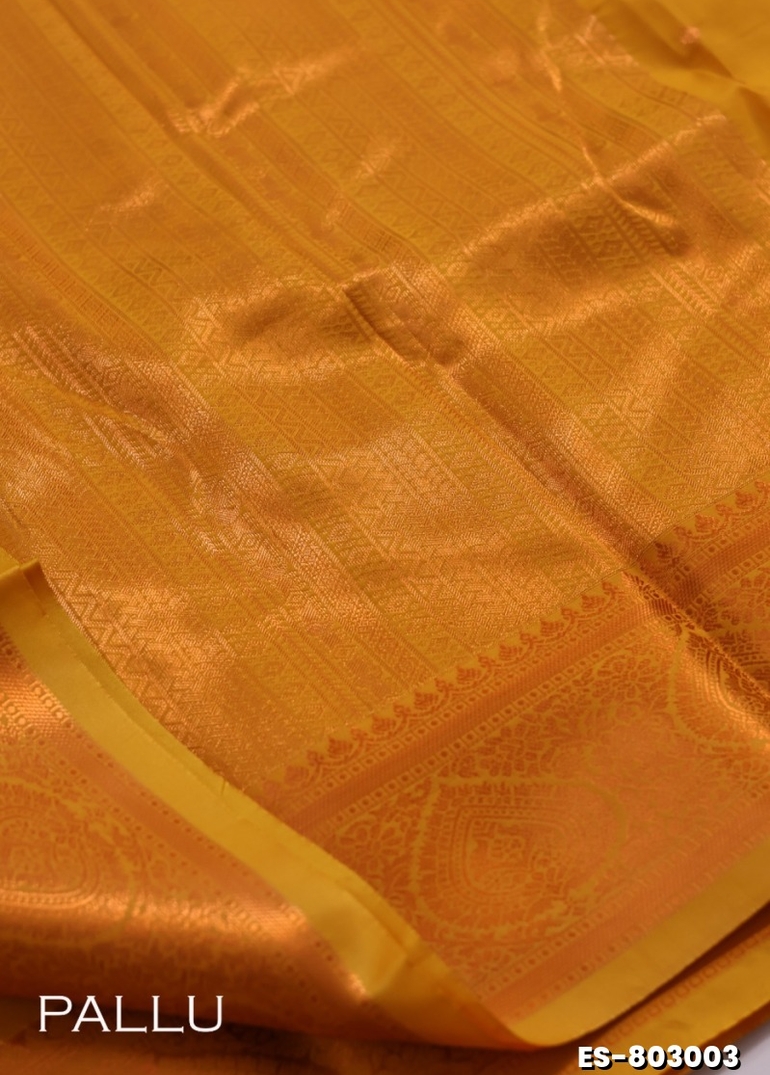 BRIDAL SILK GOLD SILVAR AND COPPER ZARI WEAVE AND WEDDING ART SILK SAREES - GOLD (1)
