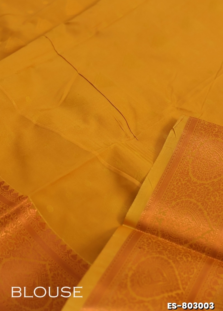 BRIDAL SILK GOLD SILVAR AND COPPER ZARI WEAVE AND WEDDING ART SILK SAREES - GOLD (1)