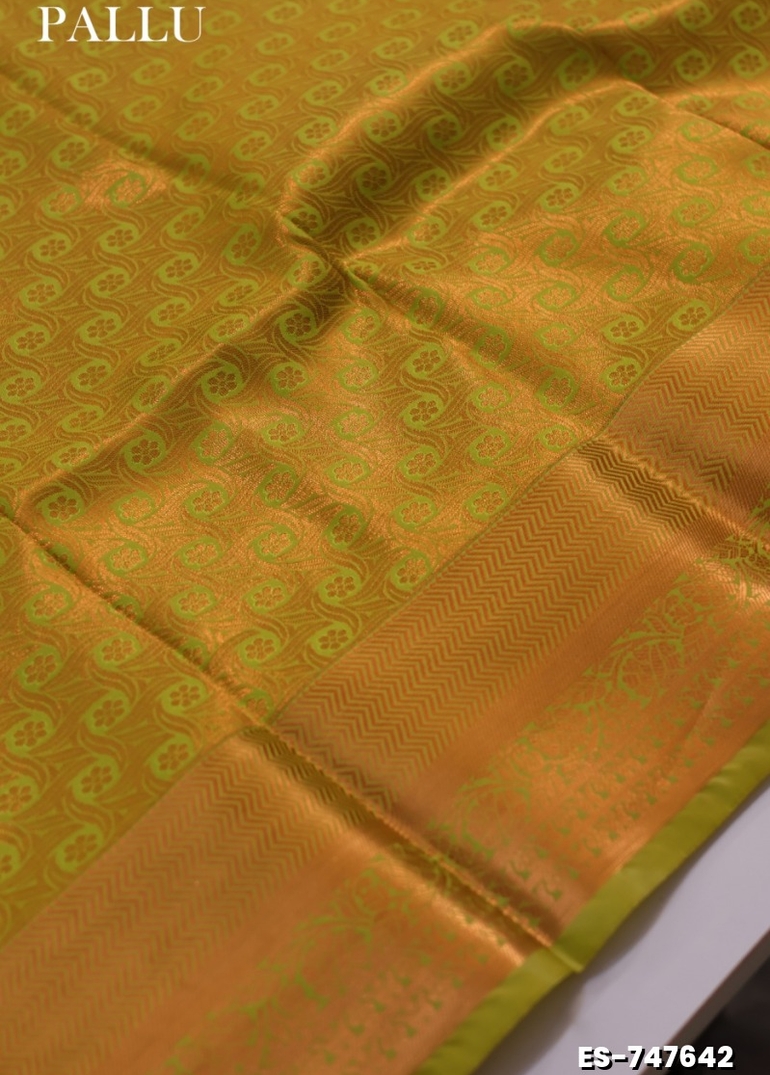 BRIDAL SILK GOLD SILVAR AND COPPER ZARI WEAVE AND WEDDING ART SILK SAREES - LIGHT PEACH (3)