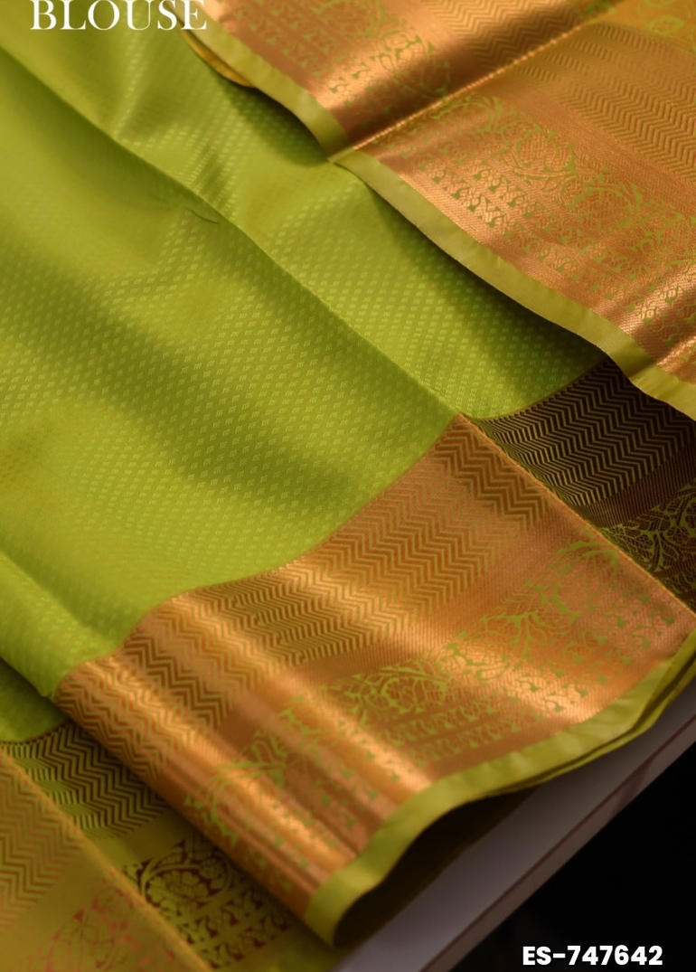 BRIDAL SILK GOLD SILVAR AND COPPER ZARI WEAVE AND WEDDING ART SILK SAREES - LIGHT PEACH (3)