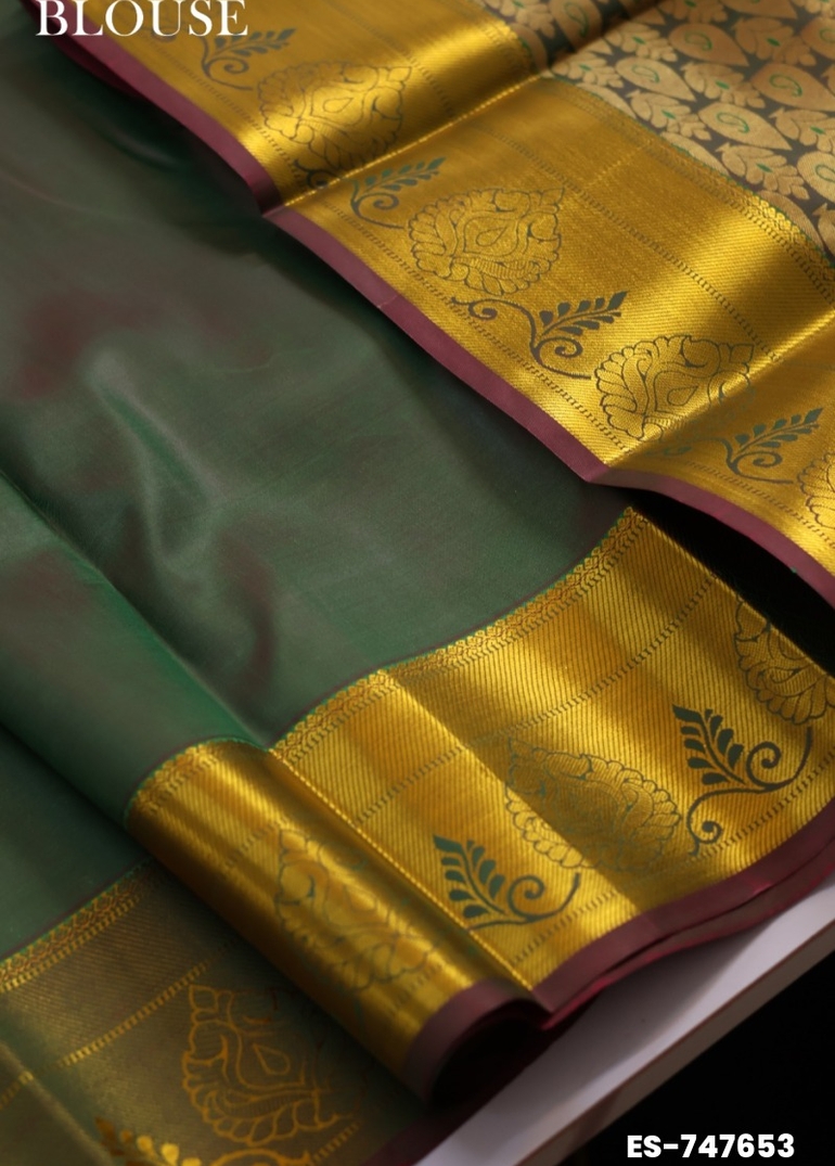 BRIDAL SILK GOLD SILVAR AND COPPER ZARI WEAVE AND WEDDING ART SILK SAREES - BROWN (1)