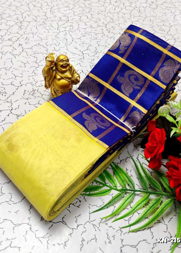 Korvai kotanji Trendy & Fancy bhutta and 2/100 Silk Cotton Sarees Function wear - CREAM