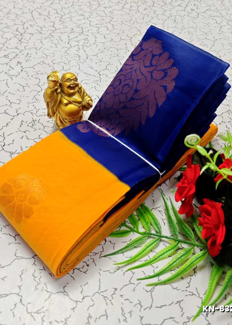 Korvai kotanji Trendy & Fancy bhutta and 2/100 Silk Cotton Sarees Function wear - ORANGE N (1)