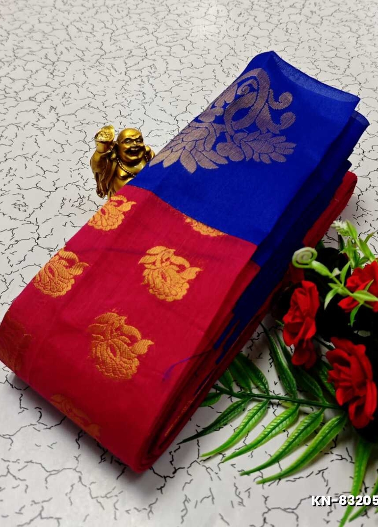 Korvai kotanji Trendy & Fancy bhutta and 2/100 Silk Cotton Sarees Function wear - MEJANTA (1)