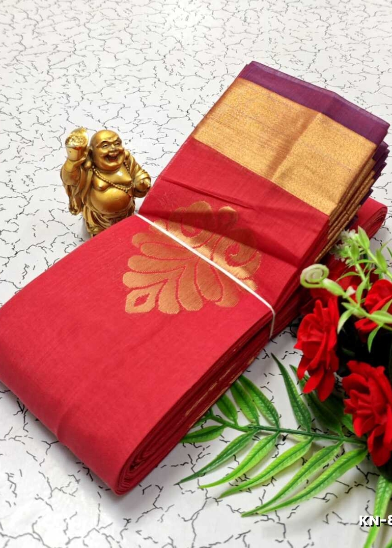 Korvai kotanji Trendy & Fancy bhutta and 2/100 Silk Cotton Sarees Function wear - LIGHT PINK (2)