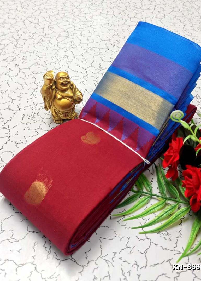 Korvai kotanji Trendy & Fancy bhutta and 2/100 Silk Cotton Sarees Function wear - MEJANTA (2)