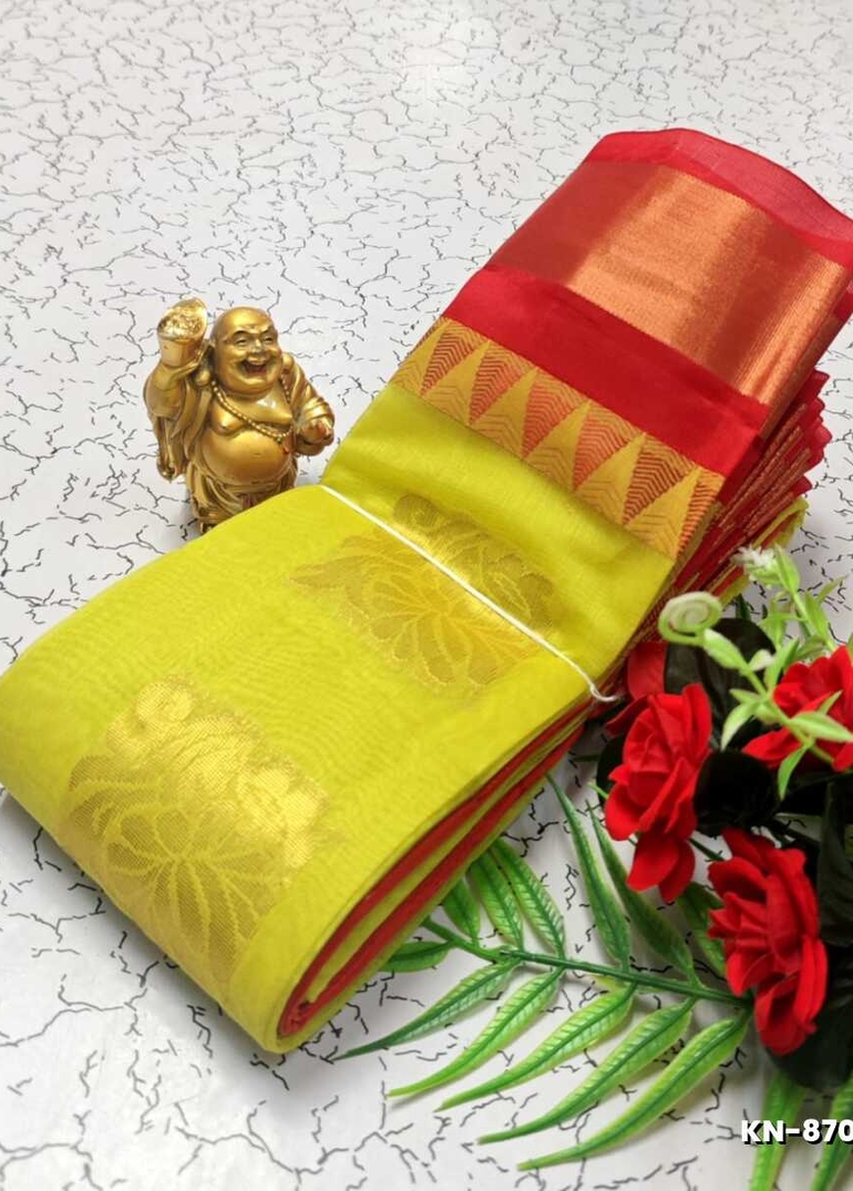 Korvai kotanji Trendy & Fancy bhutta and 2/100 Silk Cotton Sarees Function wear - FLORAISON GREEN (1)
