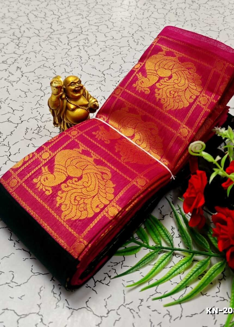 Korvai kotanji Trendy & Fancy bhutta and 2/100 Silk Cotton Sarees Function wear - BOTTLE GREEN (2)