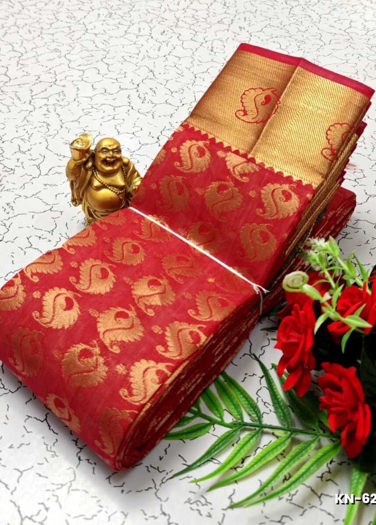 Korvai kotanji Trendy & Fancy bhutta and 2/100 Silk Cotton Sarees Function wear Saree - DARK PINK