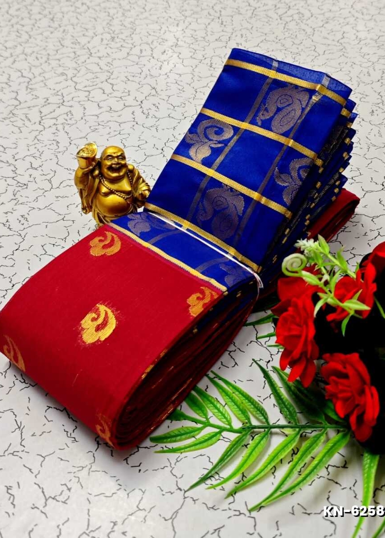 Korvai kotanji Trendy & Fancy bhutta and 2/100 Silk Cotton Sarees Function wear Saree - MEJANTA