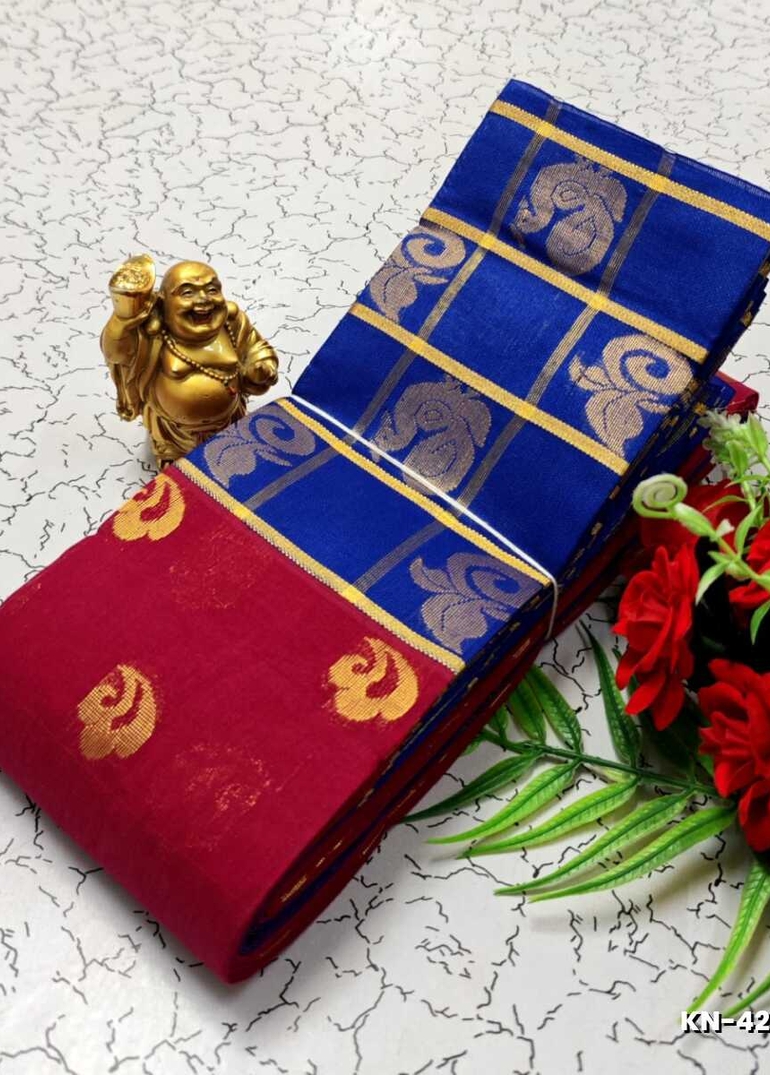 Korvai kotanji Trendy & Fancy bhutta and 2/100 Silk Cotton Sarees Function wear - VADAMALLI (1)